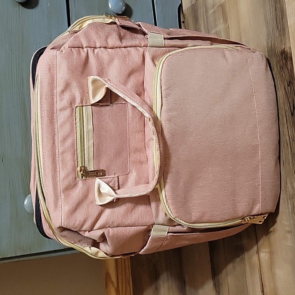 🩷 New Diaper Bag Backpack with Bassinet. Pink for a Girl 🩷